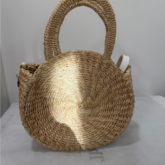 Clare V Cream Woven Straw Petit Moyen Alice Bag - Picture 2 of 8